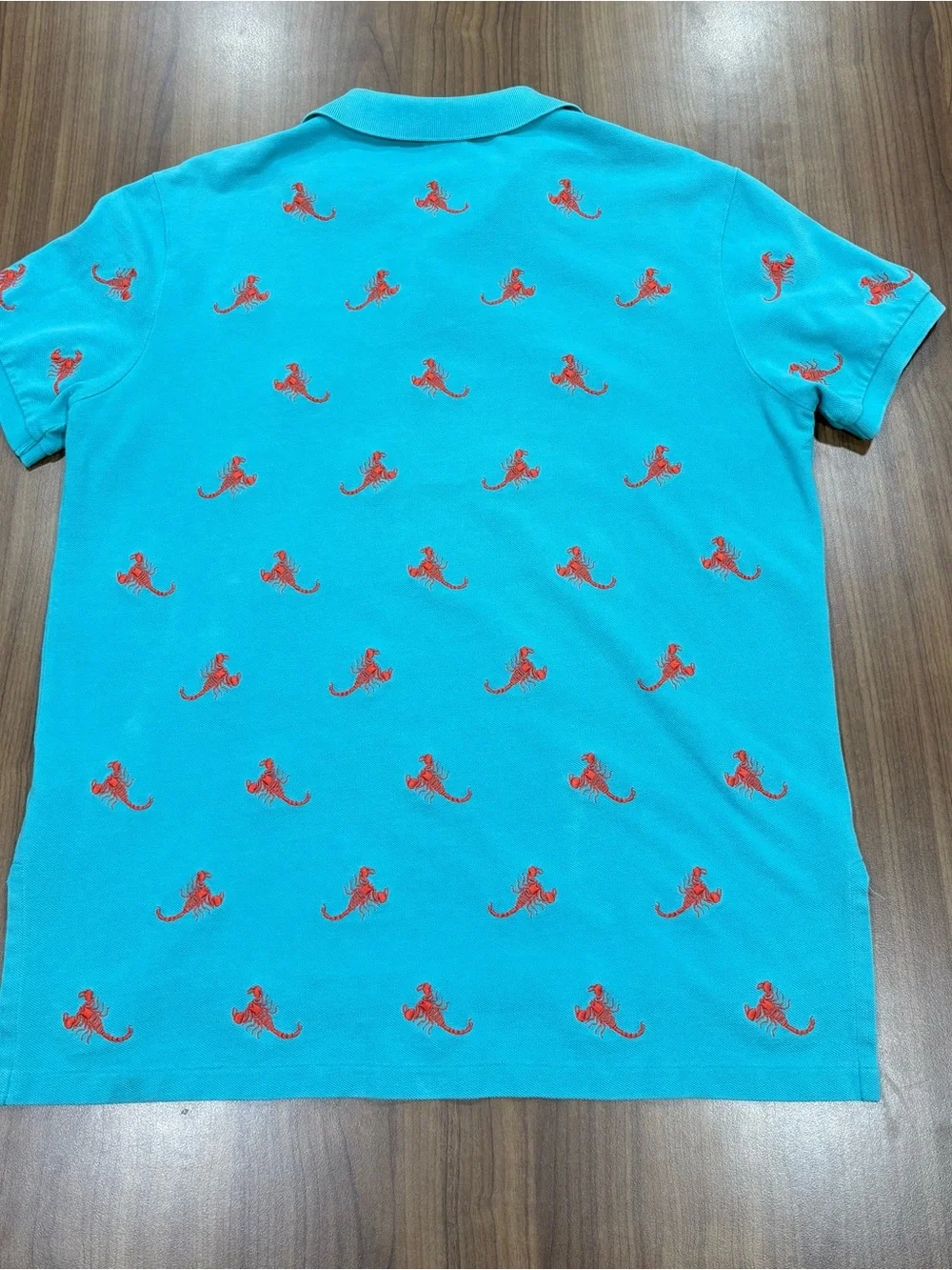 Vintage Polo Ralph Lauren Scorpion All-Over Embroidered Polo Shirt - Turquoise